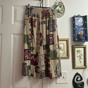 90s cottage boho midi skirt - 90s Alfred Dunner printed skirt size 8